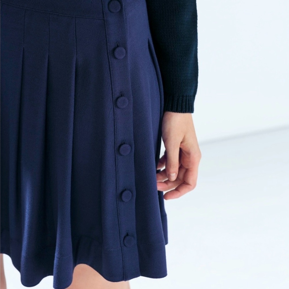 🖤Zara | Antiqued Navy Pleated Skirt!!